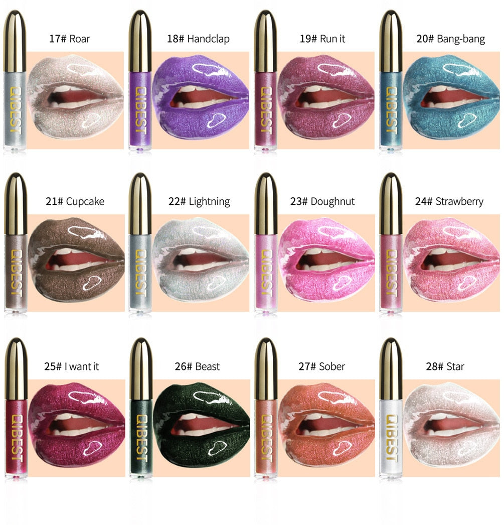 Lips Makeup Gloss Magic Lipstick Glitter Lip Black Purple Blue Gold Long Lasting Make Up Waterproof Metallic Liquid Lipsticks - TRIPLE AAA Fashion Collection