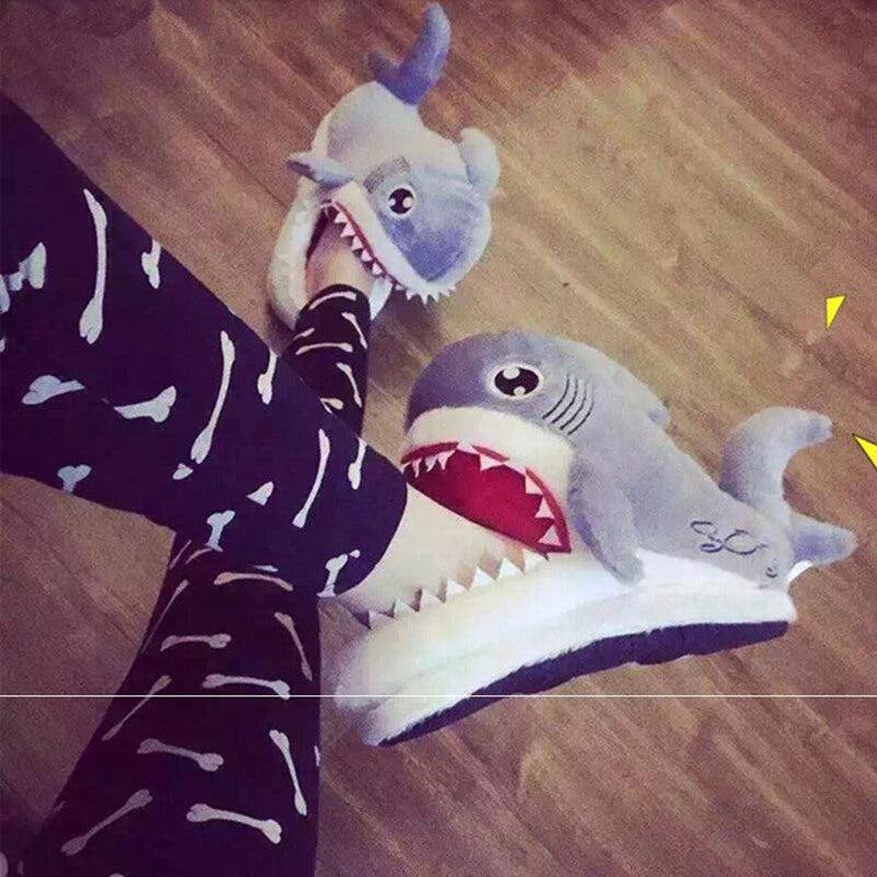 Winter Slippers Women and Men Fashion Shark Slipper Cotton Warm Indoor slippers Lovely Cartoon Women Slippers Unisex - TRIPLE AAA Fashion Collection