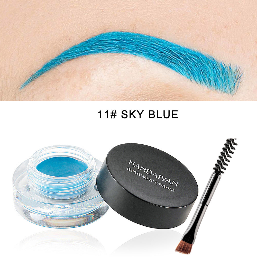 HANDAIYAN 12 Colors Waterproof Eyebrow Dyeing Cream Multifunctional Eyeliner Does Not Fade