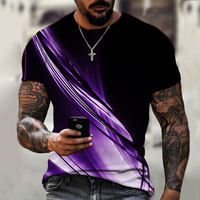 Cool Men's T-Shirt Summer Boys Short Sleeve Top Fashion Casual Personality