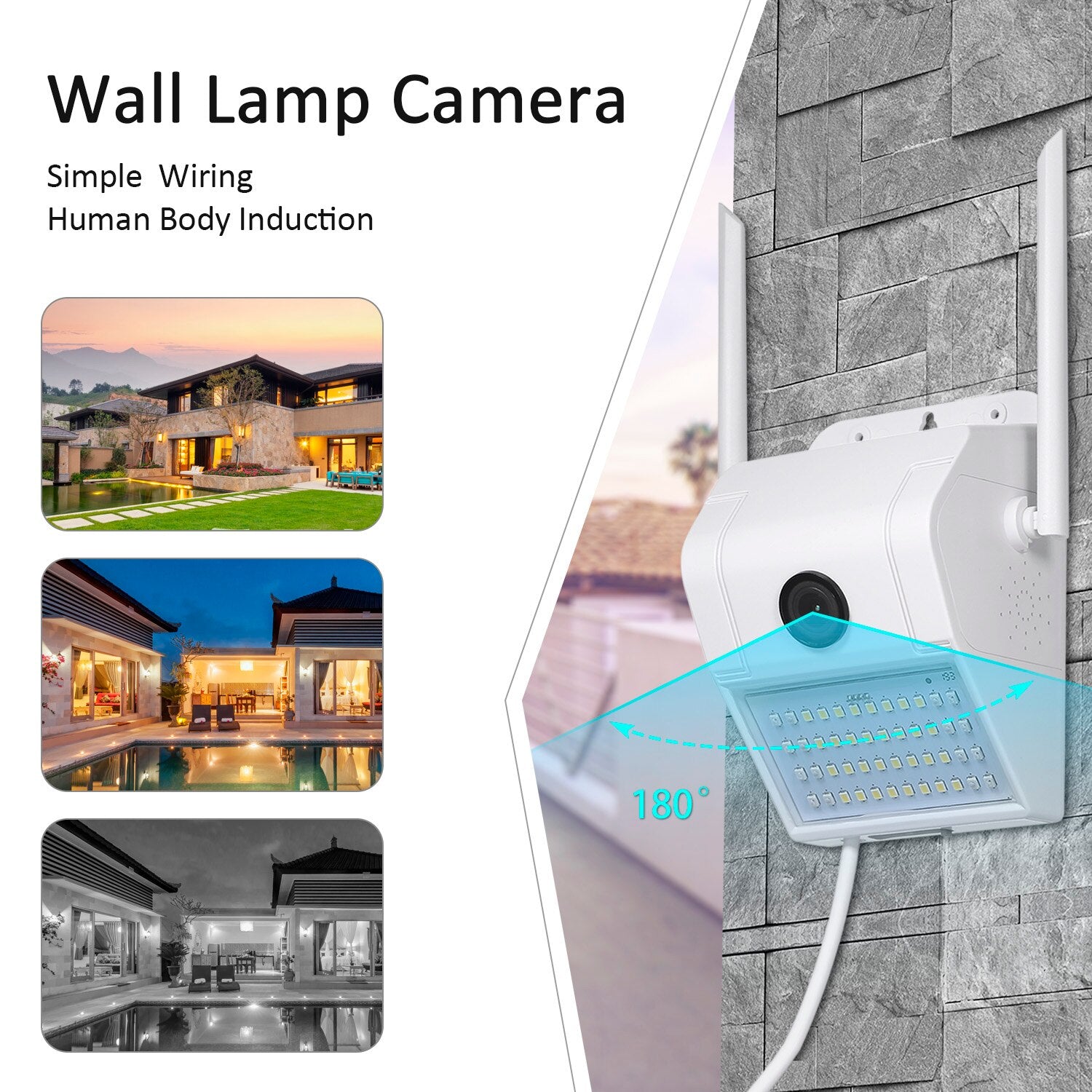 1080P Multifunctional WIFI Wireless Surveillance Outdoor Wall Light Webcam Security Camera PIR Motion Detection IP65 Waterproof - TRIPLE AAA Fashion Collection