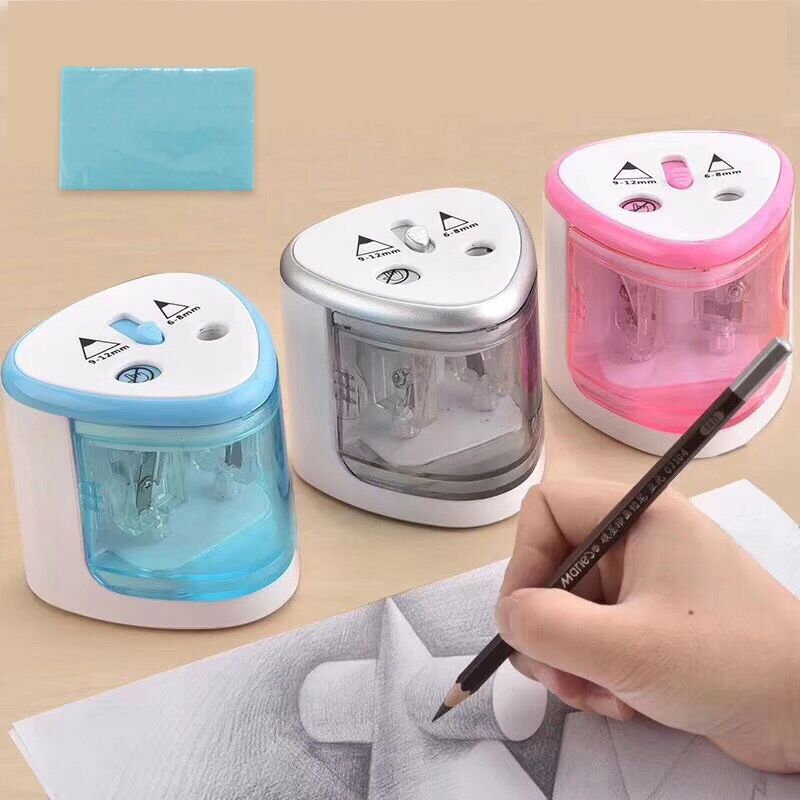 New Automatic pencil sharpener Two-hole Electric Switch Pencil Sharpener stationery Home Office School Supplies - TRIPLE AAA Fashion Collection