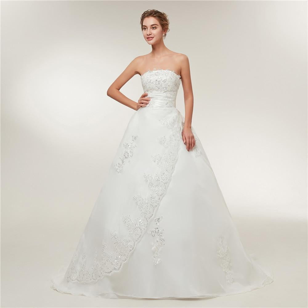 Cheap Vintage Lace Long Train Wedding Dresses 2019 Bridal Gowns Vestidos Plus Size Bridal Dress - TRIPLE AAA Fashion Collection