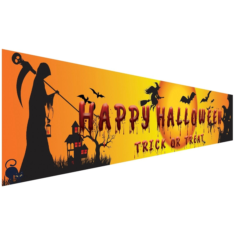 250x48cm Latest Happy Halloween Bloody Bat Pumpkin Ghost Print Party  Decor