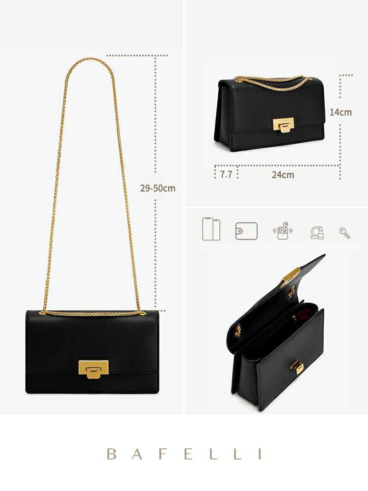 Bags New Textured Messenger Bag High End Women Bag Small Square Bag Trendy Black Armpit Bag Spring Chain Bag