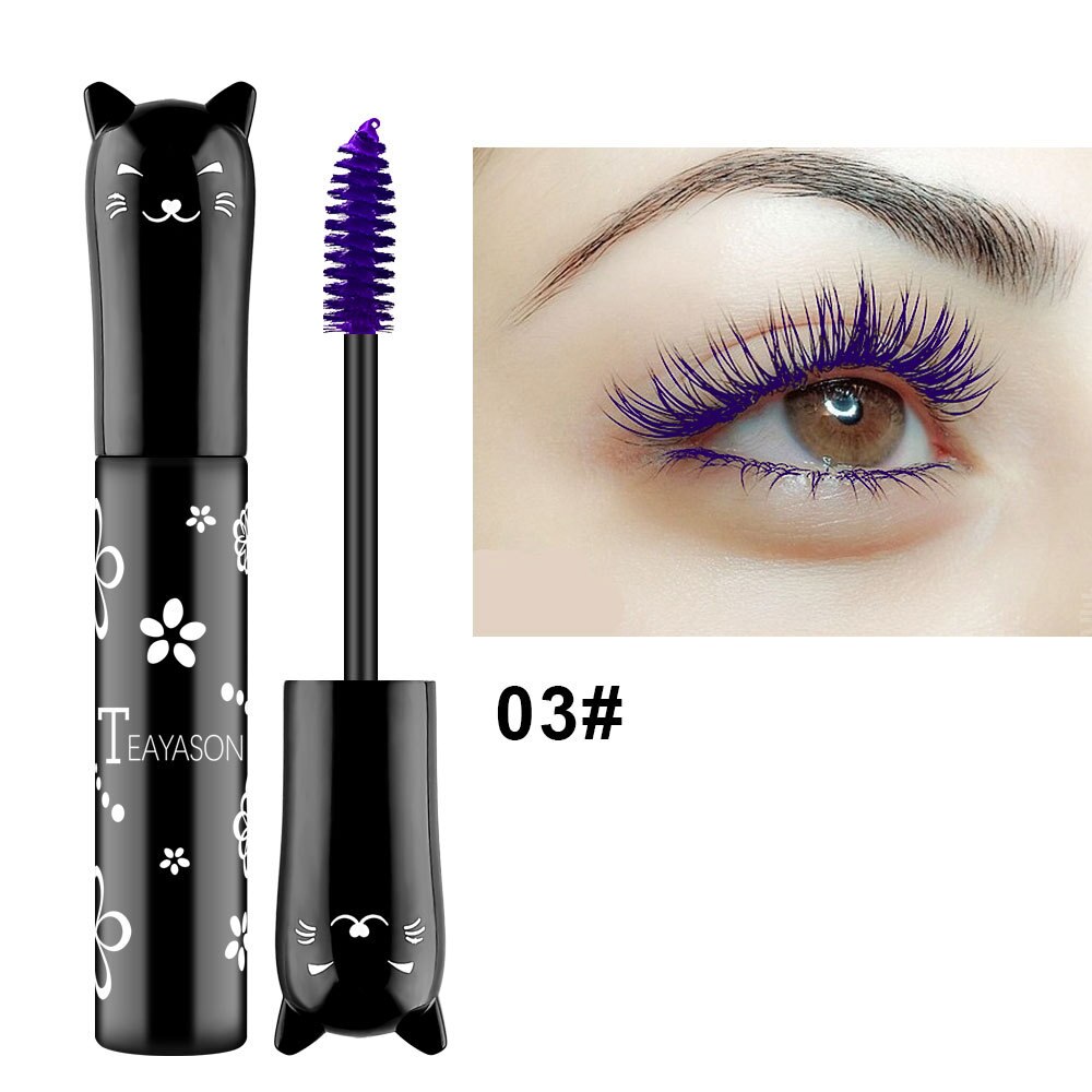 Professional Makeup Mascara Waterproof Quick-drying Eyelash Curling Lengthening Makeup Eyelashes Blue Purple Color Mascara - TRIPLE AAA Fashion Collection