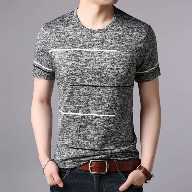 T Shirts Mens Summer O Neck Cotton Trending Streetwear Tops Striped Short Sleev Cool Tee Mens Clothing - TRIPLE AAA Fashion Collection