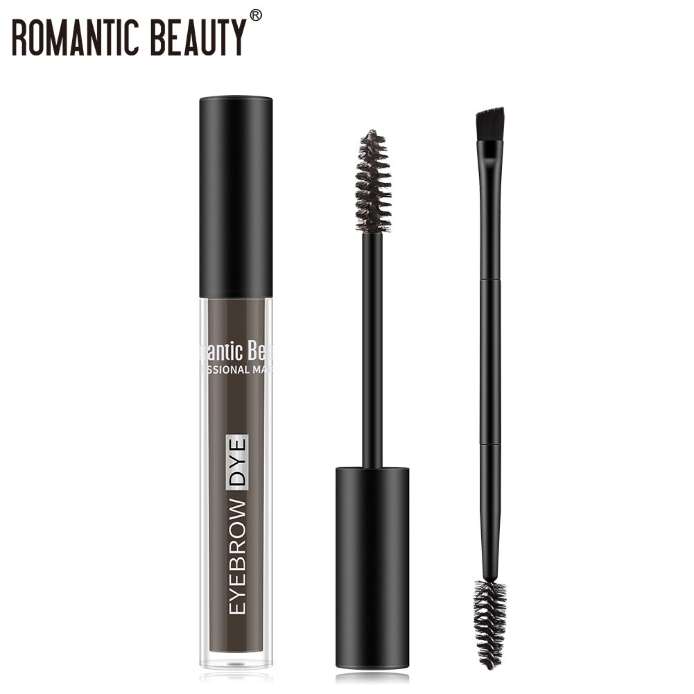Romantic Beauty Two-Headed Brow Brush For Long-Lasting Styling Waterproof Perspiration-Proof Brow Dye