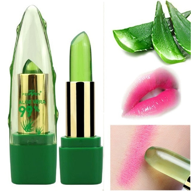PNF Brand Aloe Vera Natural Moisturizer Lipstick Temperature Changed Color Lipbalm Natural Magic Pink Protector Lips Cosmetics - TRIPLE AAA Fashion Collection
