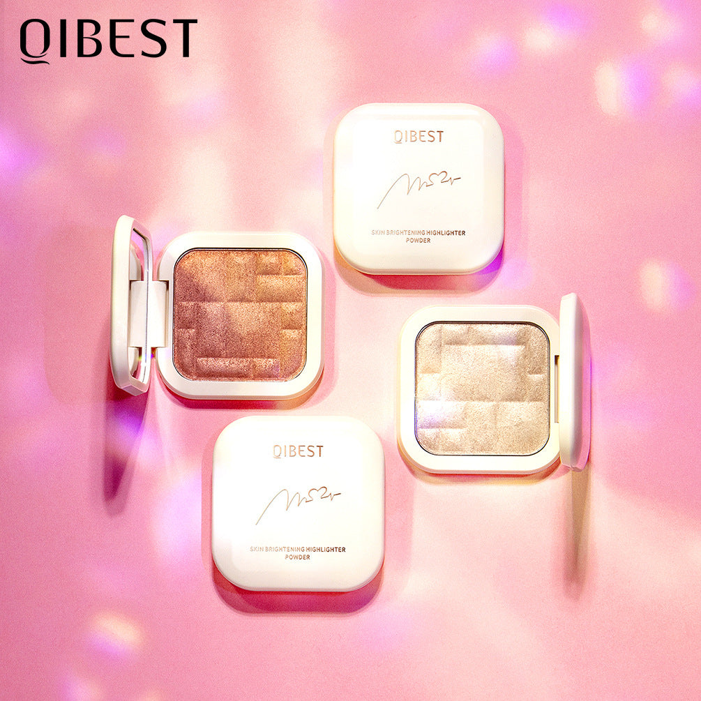 QIBEST Highlighting Powder Repairing Natural Nude Makeup Glitter Brightening Highlighting Powder