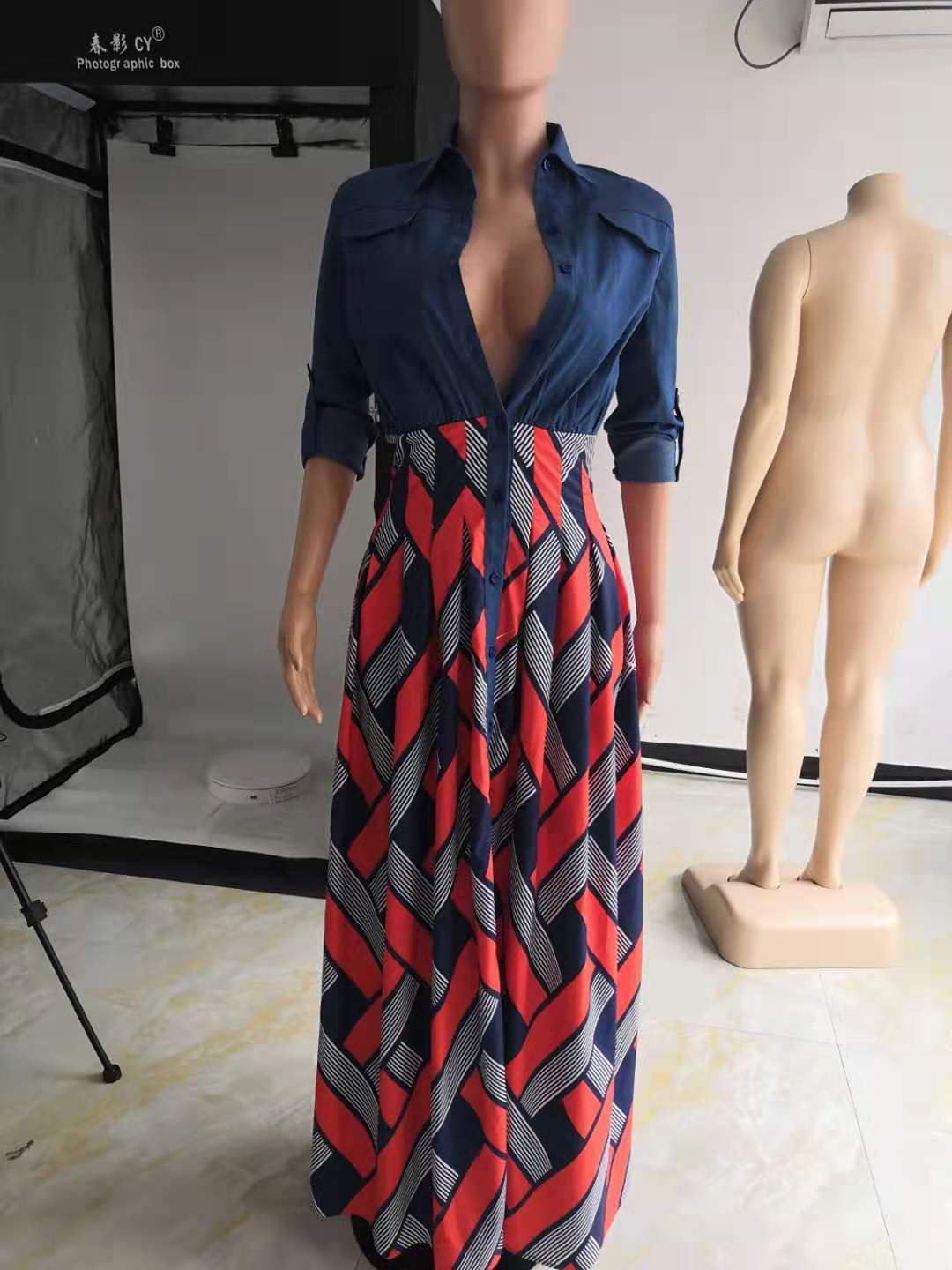 African Dresses for Women Spring Fashion African Women Printing Long Dress African Clothes