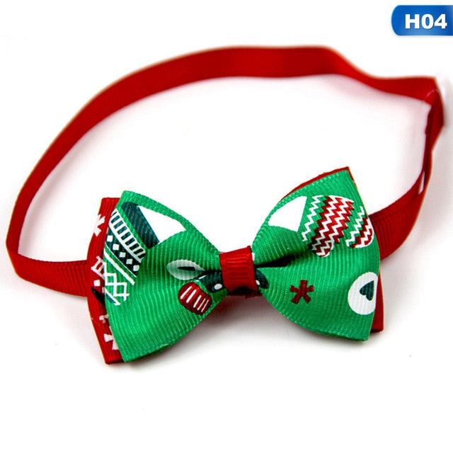 Christmas Holiday Pet Cat Dog Collar Bow Tie Adjustable Neck Strap Cat Dog Grooming Accessories Pet Product Supplies Christmas - TRIPLE AAA Fashion Collection