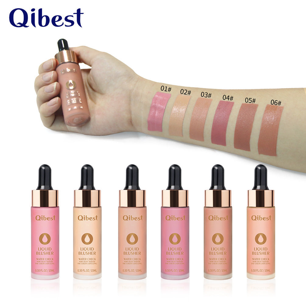 QIBEST Blush Milk Nude Makeup Moisturizing Brighten Skin Tone Natural Repairing Temperament Blush Powder Rouge Liquid Blush