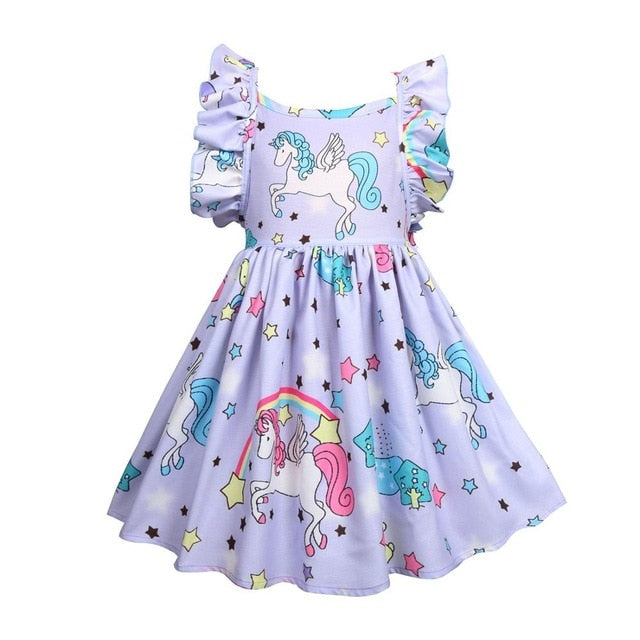 Little Pony Uncorn Rainbow Dress Girls Dresses For Party Wedding Backless Mermaid Dress For Kids Clothes Unicornio Party Dresses - TRIPLE AAA Fashion Collection
