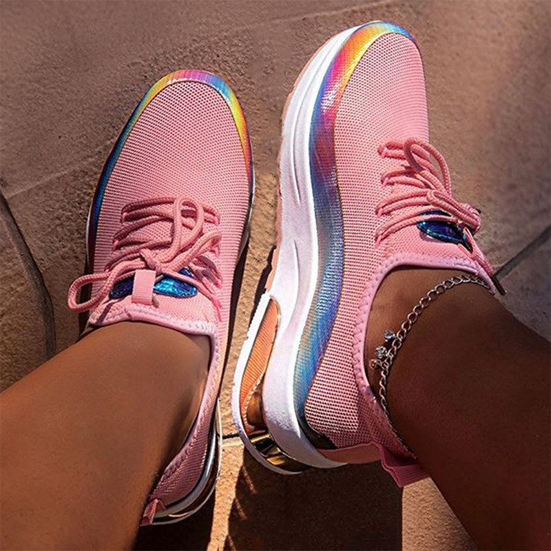 Women Colorful Cool Sneaker Ladies Lace Up Vulcanized Shoes Casual Female Flat Comfort Walking Shoes Woman 2020 Fashion - TRIPLE AAA Fashion Collection