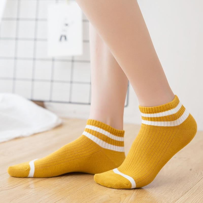 College wind striped boat socks Women's casual cute socks socks women's socks - TRIPLE AAA Fashion Collection