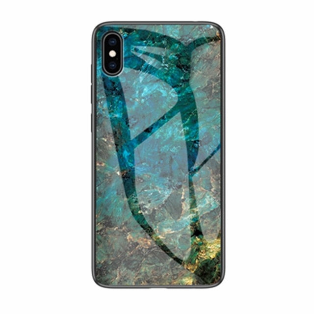 Luxury Marble Phone Case for iPhone X Xs Max Glass PC pigeon Back Cover Silicone Soft Edge Coque Case for iPhone XS Max XR Case - TRIPLE AAA Fashion Collection