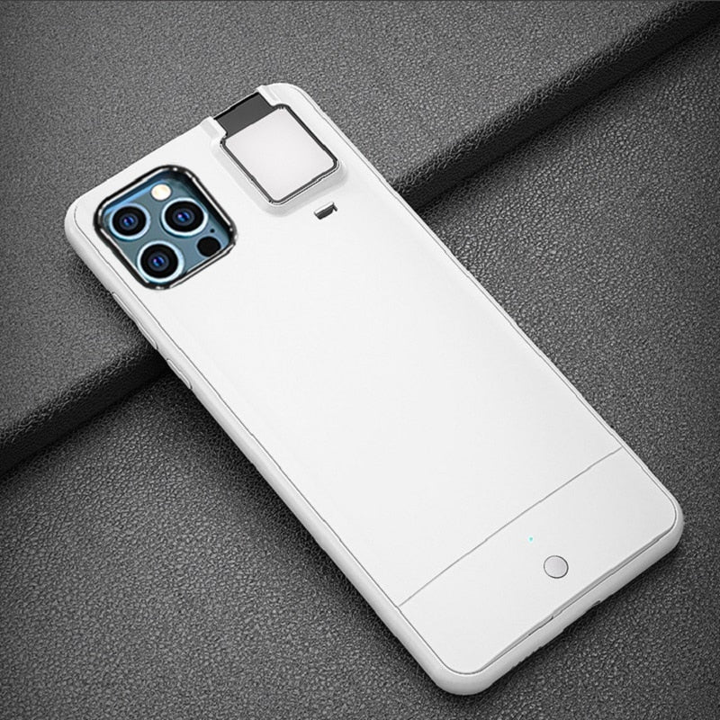 For iPhone 12 Pro max Ring Light Flash Case LED Selfie Flashlight Cellphone Case Cover - TRIPLE AAA Fashion Collection