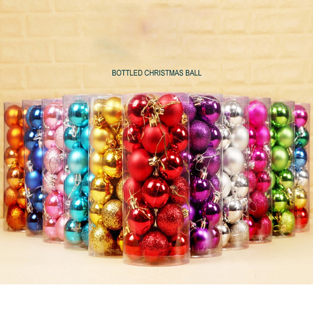 24pcs/lot 30mm Christmas Tree Decor Ball Bauble Xmas Party Hanging Ball Ornament decorations for Home Christmas decorations Gift