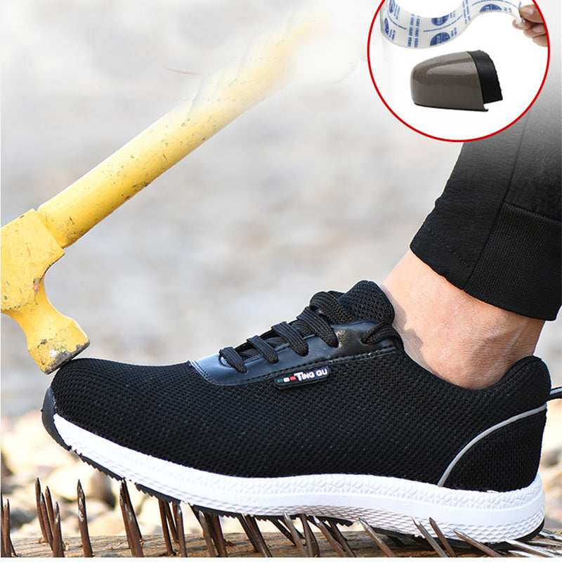 Men's Safety Shoes Men Steel Toe Cap Breathable Mesh Ultral Light Casual Shoes Labor Insurance Protective Steel Toe Work Shoes - TRIPLE AAA Fashion Collection
