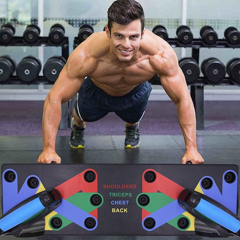 9 in 1 Push Up Rack Board Men Women Comprehensive Fitness Exercise Push-up Stands Body Building Training System Home Equipment - TRIPLE AAA Fashion Collection