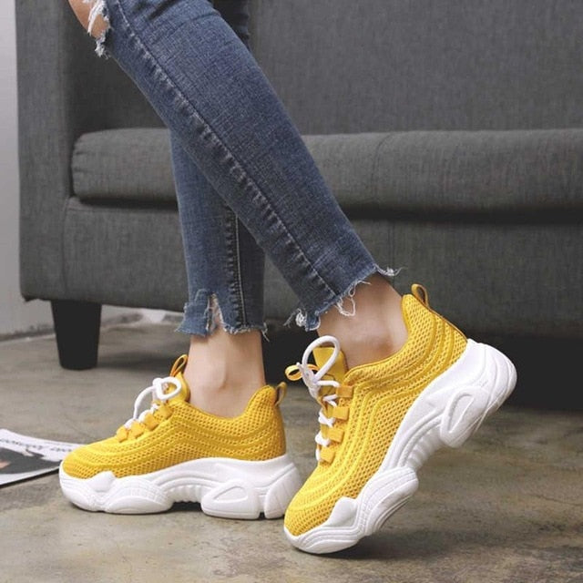Women Sneakers Autumn  air Mesh Tenis Fashion Casual Shoes Woman Comfortable Breathable Flats Female Platform Chaussure Femme - TRIPLE AAA Fashion Collection