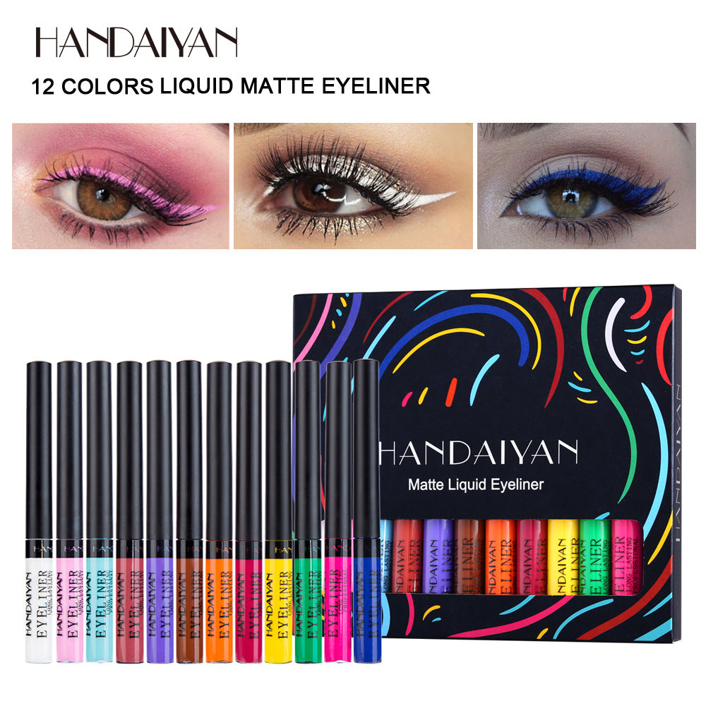 Color Eyeliner Matte Quick Drying Liquid Eyeliner Does Not Smudge 12 Boxes
