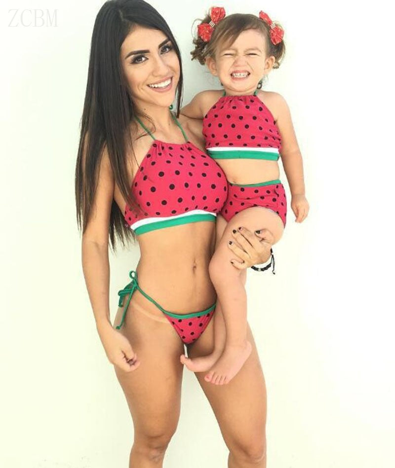 Mother And Daughter Watermelon Swimsuits 2018 Family Matching Clothes Kids Parents Matching outfits Mommy And Me Swimsuit - TRIPLE AAA Fashion Collection