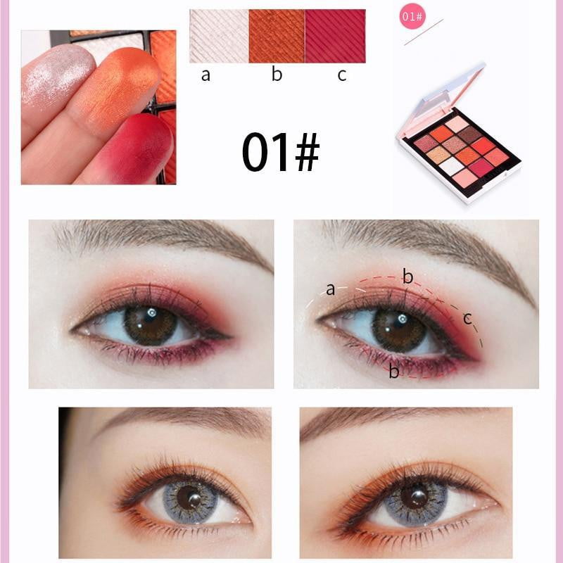 HOLD LIVE Color Focus Charm Shaow Eye Shadow Palette 12 Colors Matte Glitter Eyeshadow Palettes Pigment Nude Shadows Makeup Set - TRIPLE AAA Fashion Collection