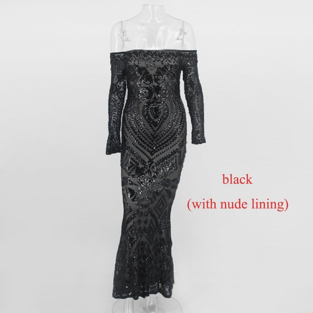 Off Shoulder Black Maxi White Dress Women Strapless Party Sexy Winter Dresses Vestido - TRIPLE AAA Fashion Collection