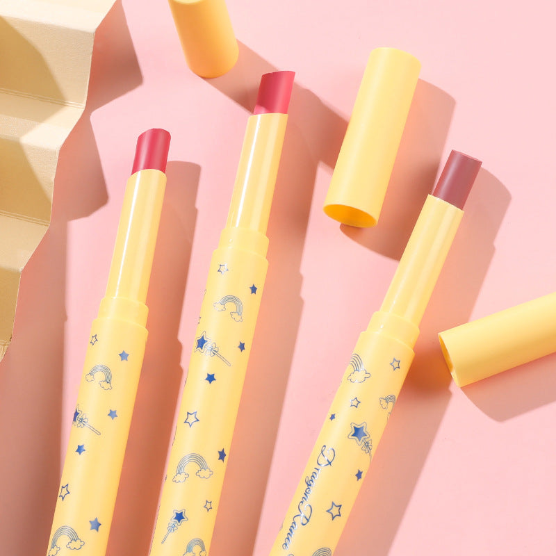 Crayon Lipstick Milk Tea Color Red Bean Paste Color Lip Liner Student Velvet Lipstick Pen Matte Lipstick