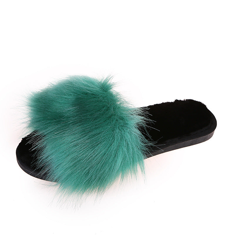 The New Plush Slippers Can Be Worn Outside The Home Plus Size Women's Slippers