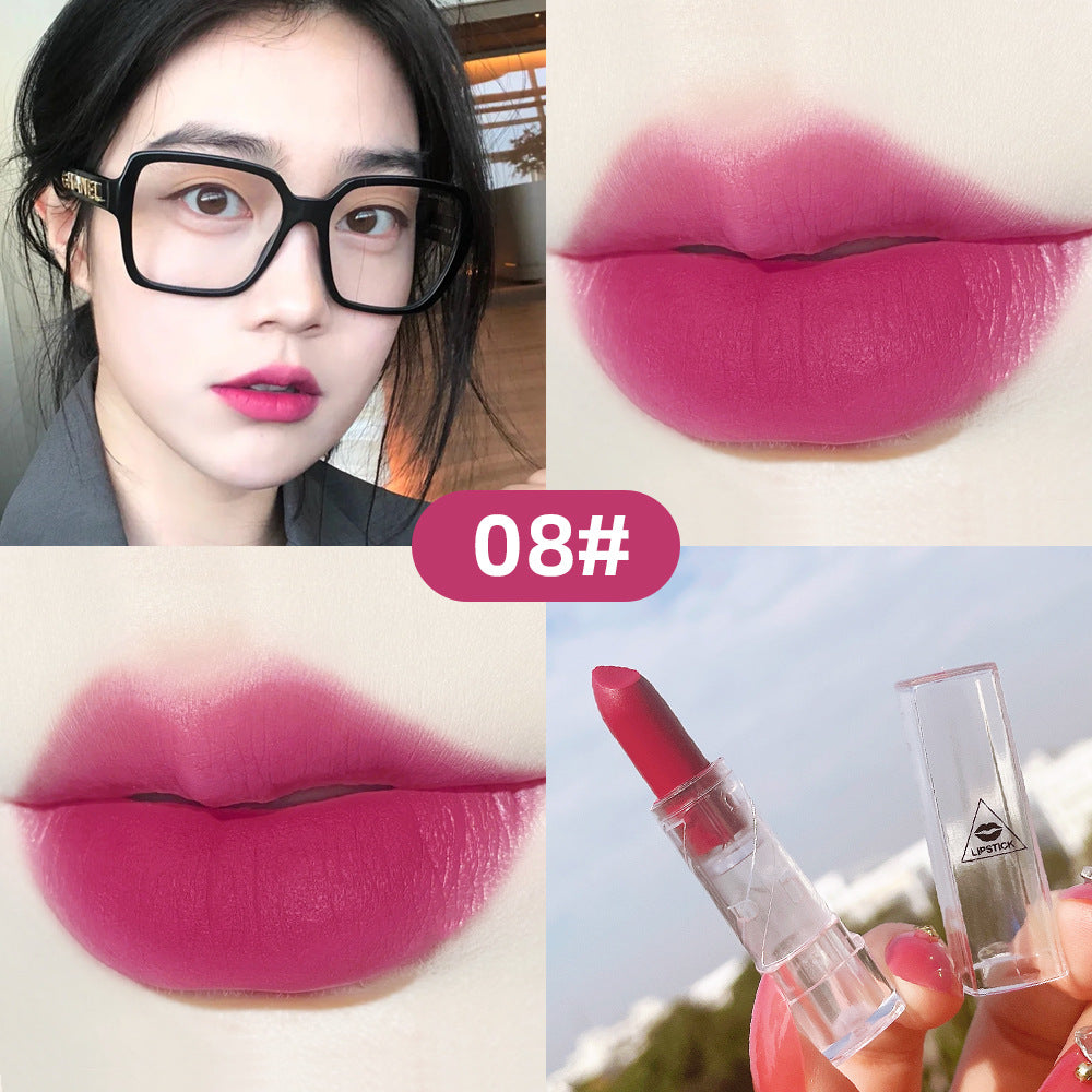 Transparent Shell Lipstick Matte Peach Pink Student Model Plain White Lipstick Sample Lipstick