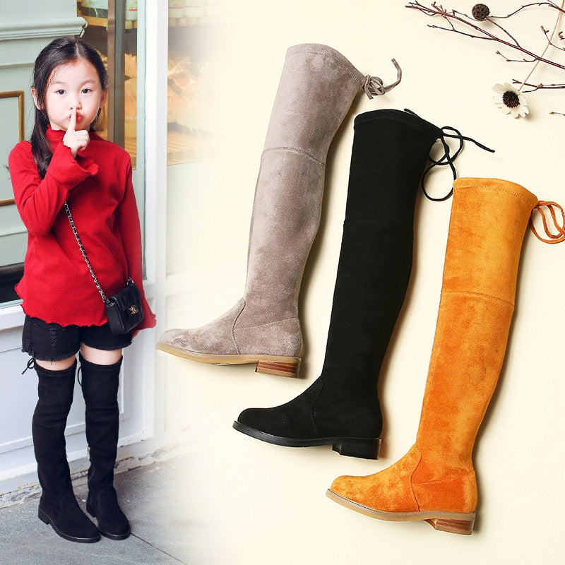 Children Over Knee Boots Girl Shoes Knee Fashion Children Boots 2019 Autumn And Winter Princess Girls Boots - TRIPLE AAA Fashion Collection
