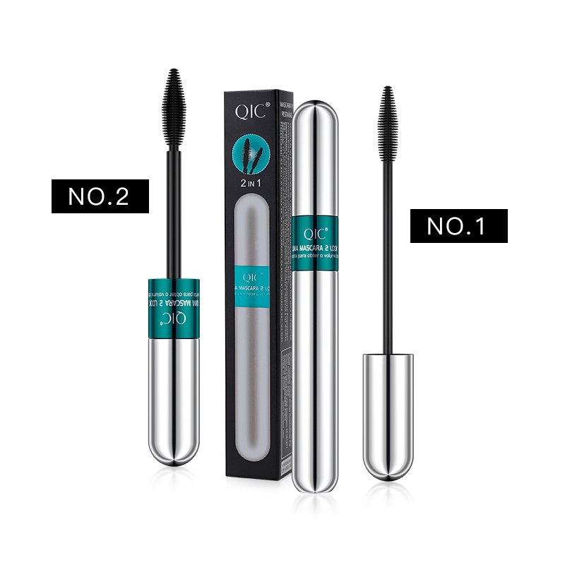 QIC Double Head Waterproof Mascara 4D Thick Pull Long Curl  Eyelashes Liquid Not Easy Dizzy Dye Eye Lashes Quick Waterproof - TRIPLE AAA Fashion Collection