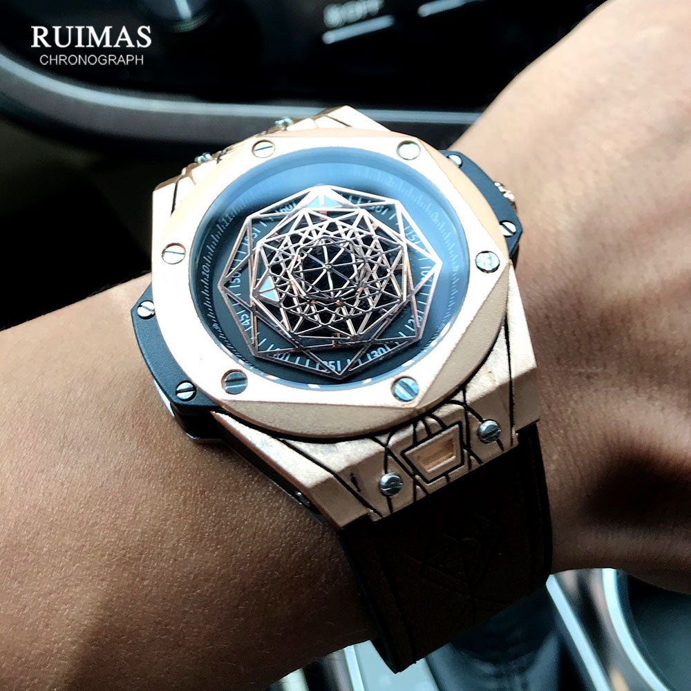 RUIMAS Luxury Top Brand Quartz Watches Men Leather Strap Military Sports Wristwatch Man Waterproof Watch Relogios Masculino 533G - TRIPLE AAA Fashion Collection