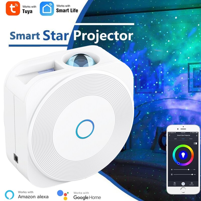 Smart Star Projector Galaxy Light Starry Party Lamp SmartLife APP Control With Alexa Google Gift For Children