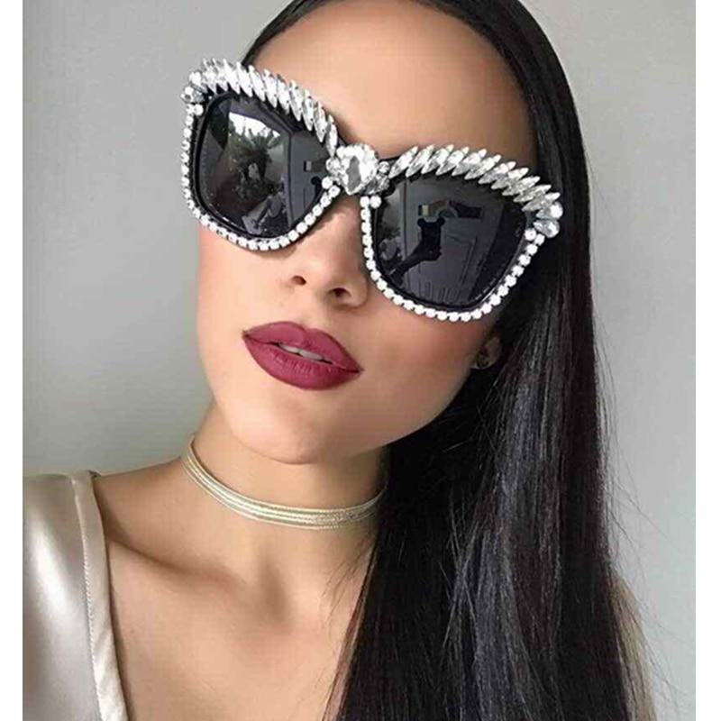 Cat Eye Sunglasses Women Rhinestone Fashion Shades - TRIPLE AAA Fashion Collection