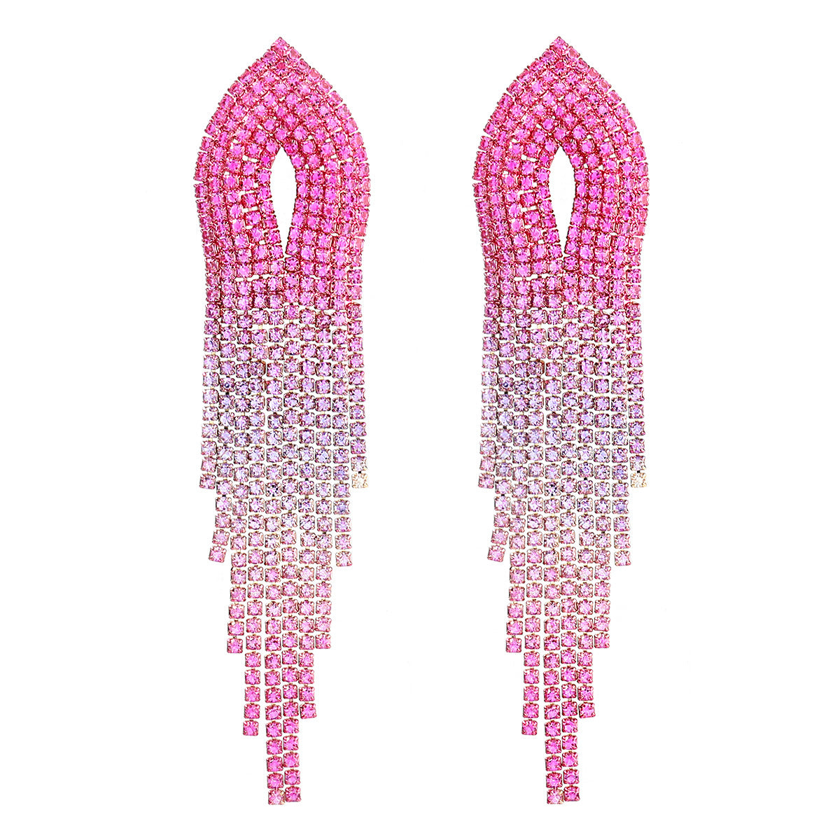 Earrings Style New Alloy Diamond-Encrusted Rhinestones Full Of Diamond Tassel Earrings Female Net Celebrity Temperament Earrings