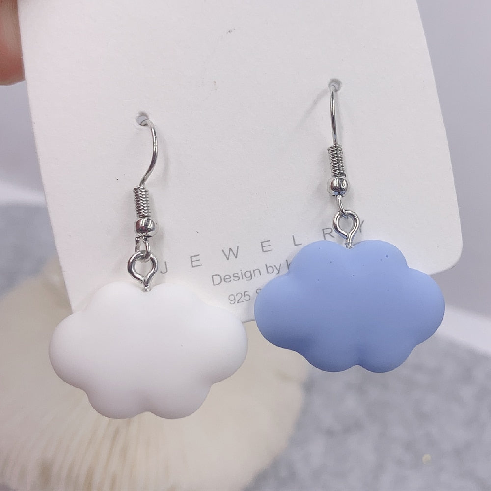 Fashion Cute Sweet Summer Cloud Drop Earrings Punk Jewelry For Cool Women Girl Friendship Gifts