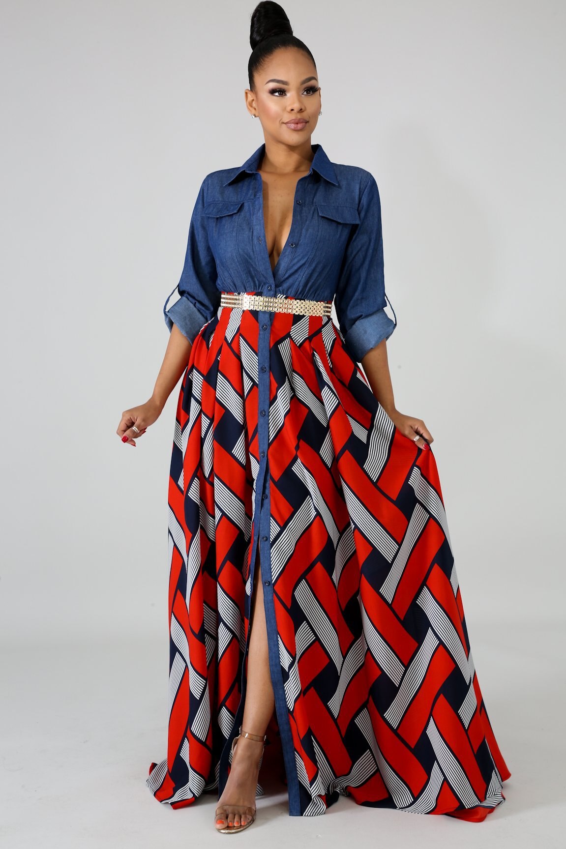 African Dresses for Women Spring Fashion African Women Printing Long Dress African Clothes