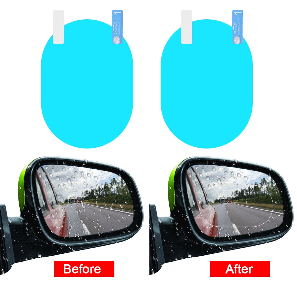 2PCS Car Mirror Window Clear Film Anti Dazzle Car Rearview Mirror Protective Film Waterproof Rainproof Anti Fog Car Sticker - TRIPLE AAA Fashion Collection