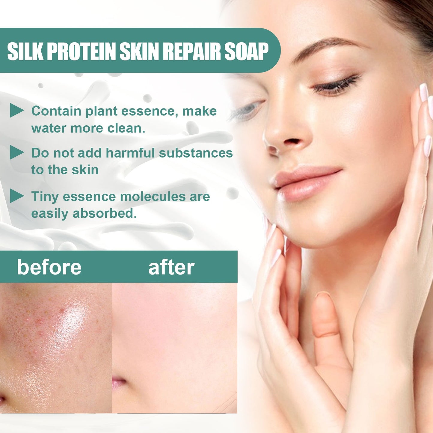 EELHOE Silk Goat Milk Hand Soap Deep Cleansing&Repairing Skin Moisturizing&Tender Silk Goat Milk Cleansing Soap