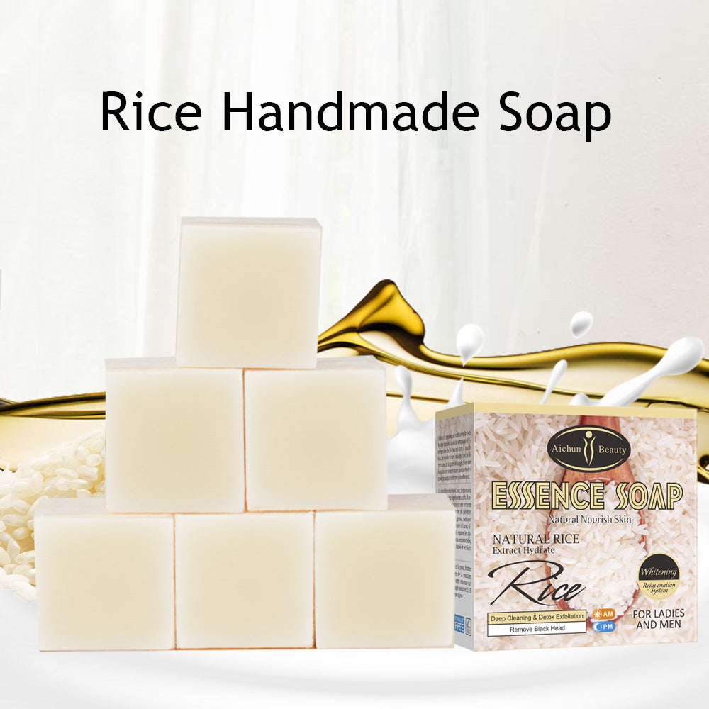 Rice Handmade Soap Body Skin Brightening Moisturizing 100g Handmade Soap Melaninsoap