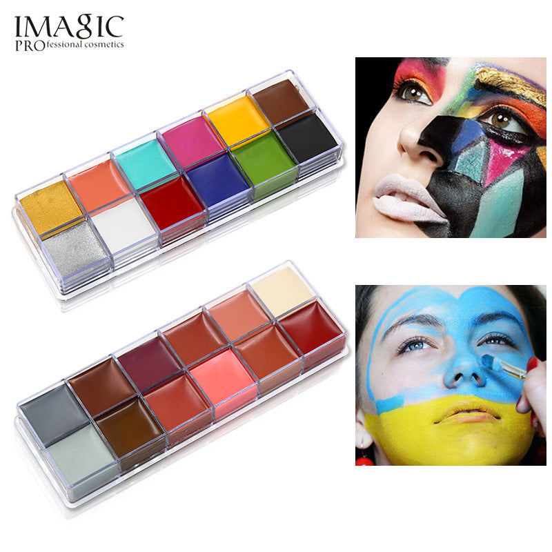 IMAGIC 12 Color Oil Paint Professional Body Painting World Cup Halloween Drama Performance Face Oil Paint