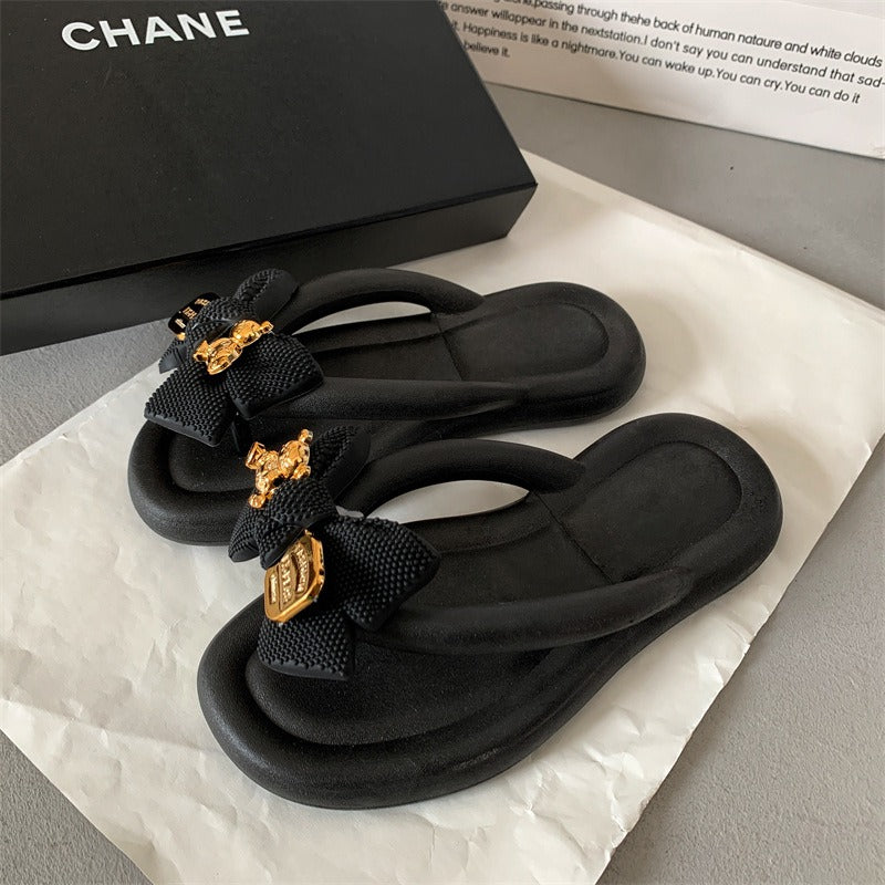 Sandals Style New Style Sandal Slippers with Pinched Toes Thick soles Wearing Fashion Beach Shoes Herringbone Slippers Female