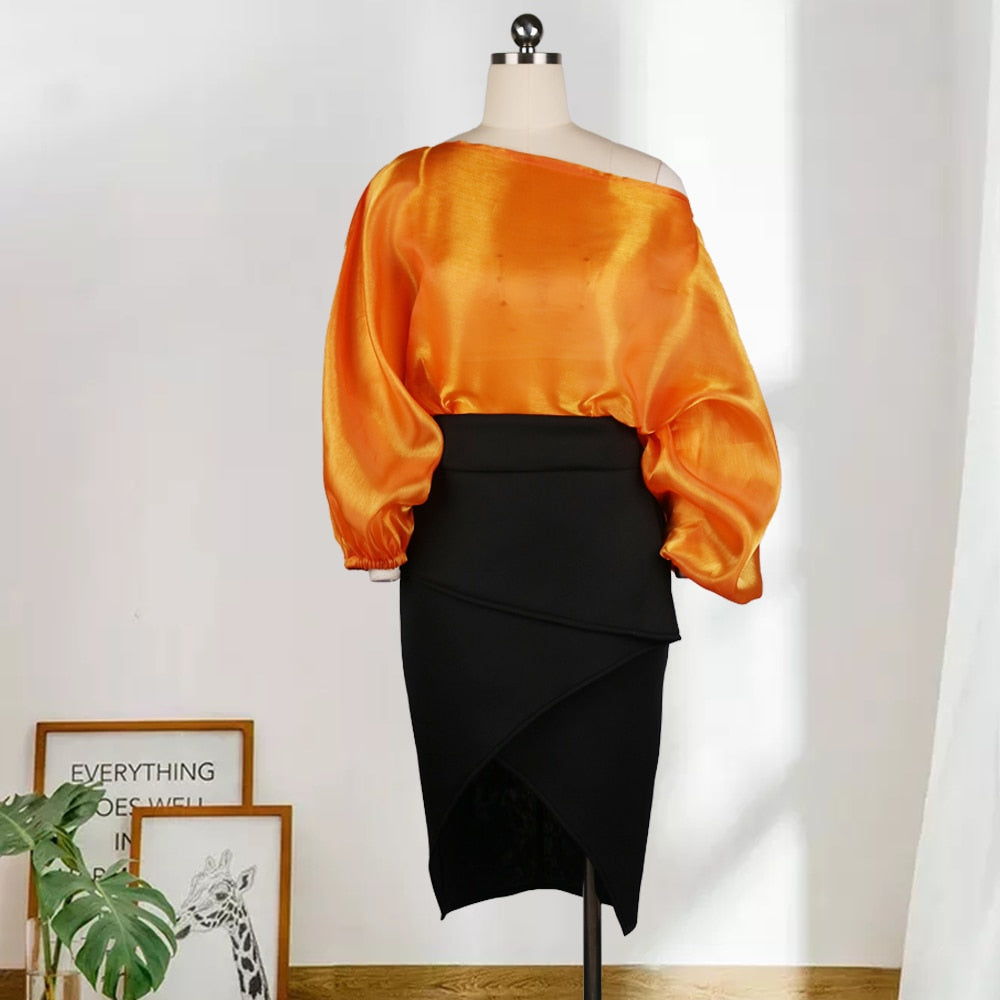 Women Blouse Off Shoulder Tops Shirt Transparent Long Lantern Sleeve Sexy See Through Spring Summer New Fashion Lady Bluas - TRIPLE AAA Fashion Collection