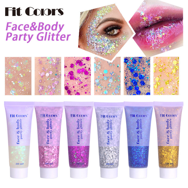 Fit Colors Sequin Gel Mermaid Scale Face Body Lip Sequin Eye Shadow Bright Polarized Stage Makeup