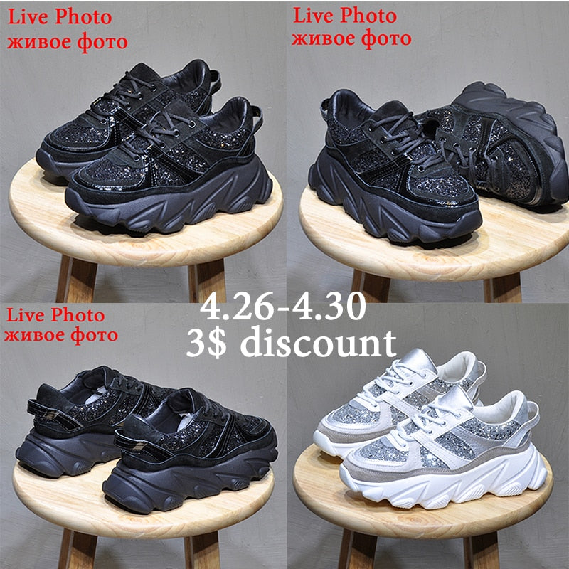 Womens Sneakers Trainers Platform Wedges Chunky Sneakers Black Sneakers Women Casual Shoes Woman Baskets chaussures femme - TRIPLE AAA Fashion Collection