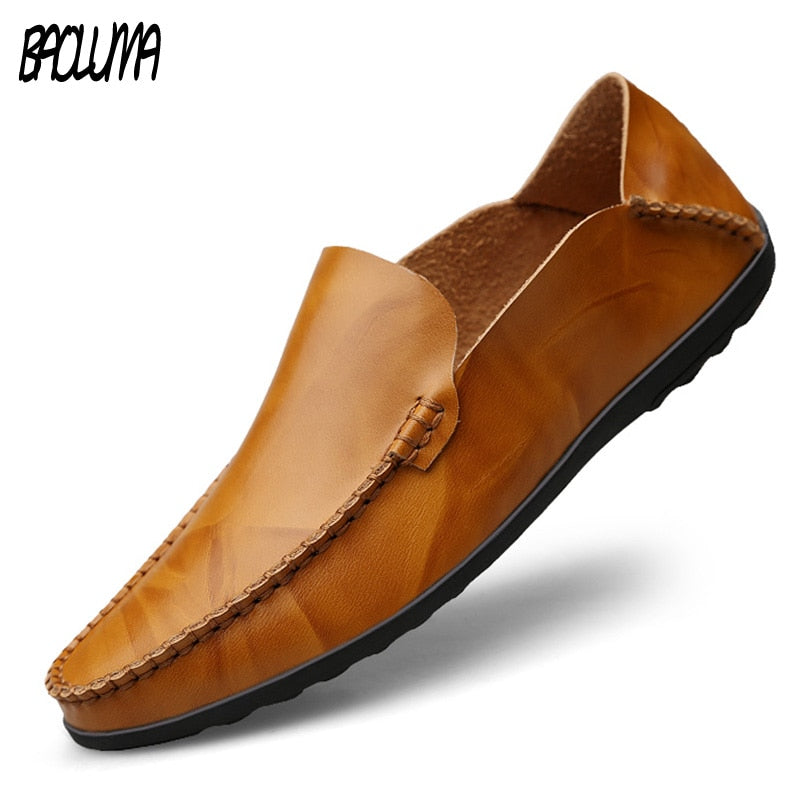 Men Designer Man Casual Shoes Brand Genuine Split Leather Shoes Italy Men Sneakers Non-slip Loafers Flats Driving Men Shoes - TRIPLE AAA Fashion Collection
